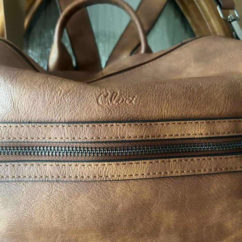 Brown leather backpack with multiple Storage NWOT… - image 2